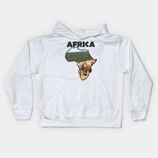 African Wildlife Continent Elephant Herd Kids Hoodie